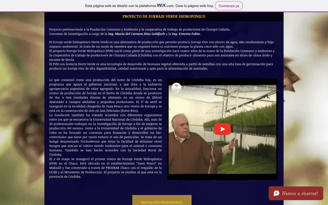 Proyecto de forraje verde hidropónico